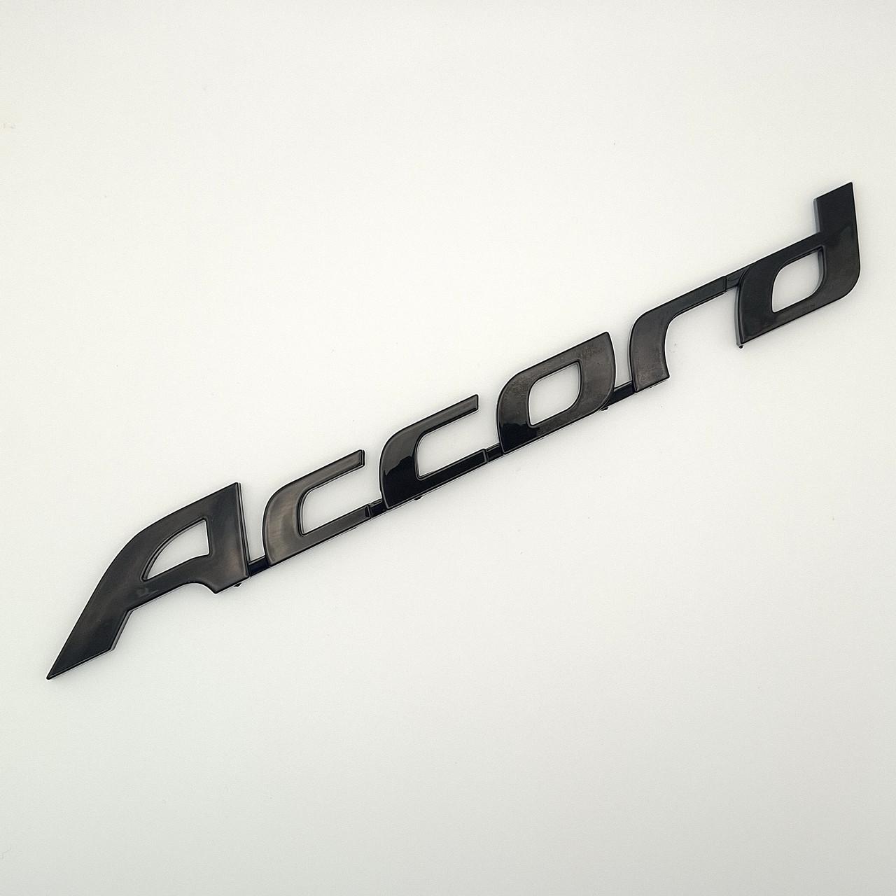 Эмблема надпись Accord Honda ABS 21,7х2,2 см Черный глянцевый (2731149171)