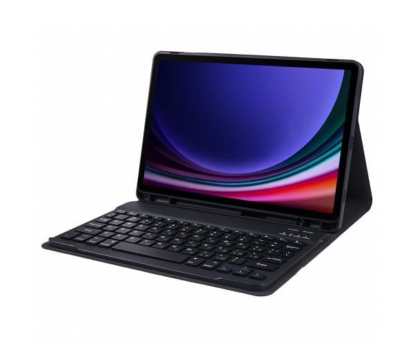 Чехол с Bluetooth-клавиатурой Glass Magnet Flip Cover 360 для Xiaomi Pad 6S Pro с RGB подсвидетелем и Bluetooth-мышкой Черный