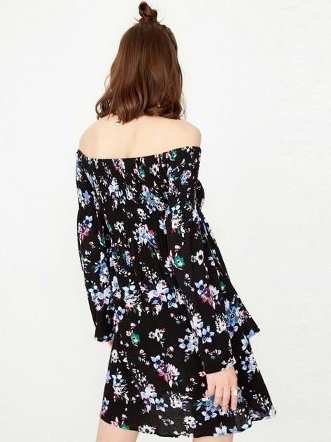 Платье Only с цветами XS Черный (117307531) - фото 2 Платье Only с цветами XS Черный (117307531) - фото 2