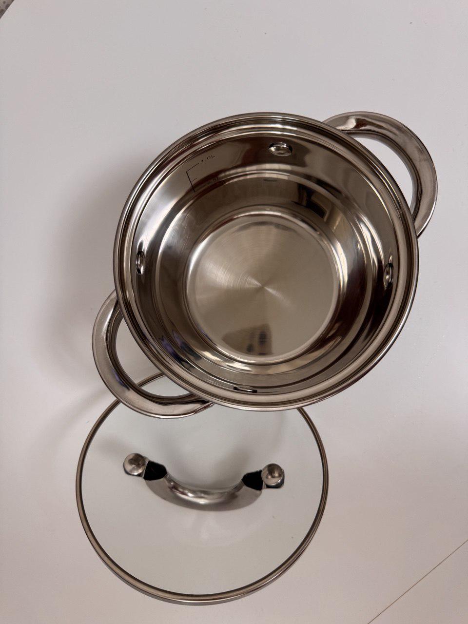 Каструля A-Plus 2185 з нержавіючої сталі 9-шарове дно 1,5 л 14х9,5 см (AWN-00036) - фото 2 Каструля A-Plus 2185 з нержавіючої сталі 9-шарове дно 1,5 л 14х9,5 см (AWN-00036) - фото 2