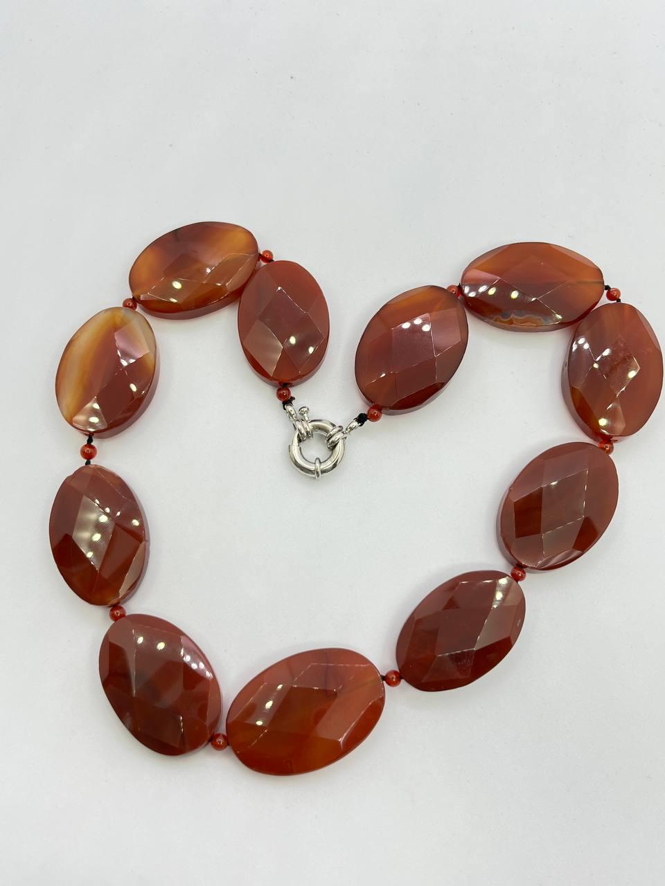 Бусы сердолик 52 см Коричневый (10328)