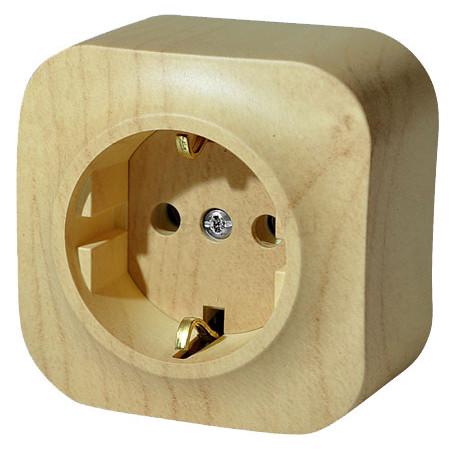 Розетка Legrand Quteo с заземлением дерево (782271)