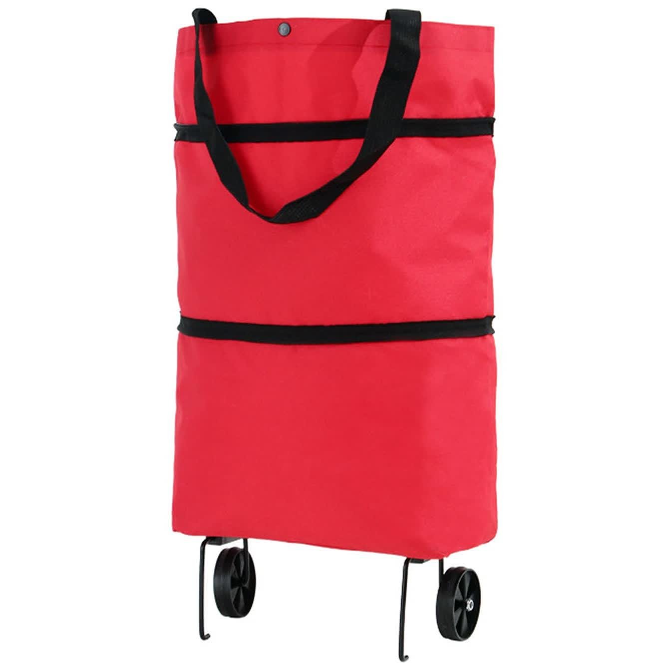 Хозяйственная сумка универсальная на колесах складная Red (28612929)