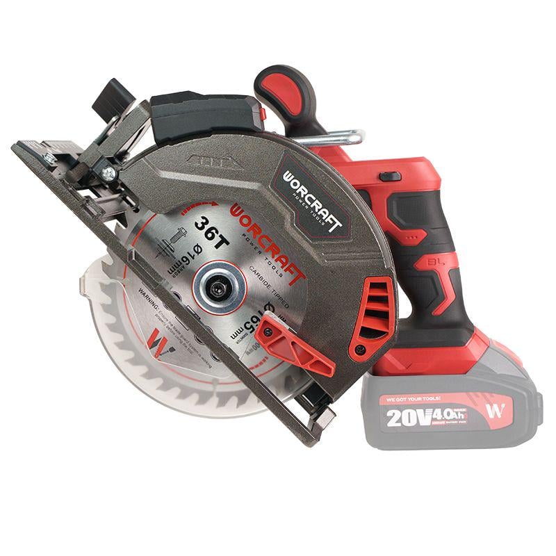 Дисковая пила аккумуляторная бесщеточная Worcraft CCS-S20LiB без аккумулятора и зарядного диска 165 мм (13293)