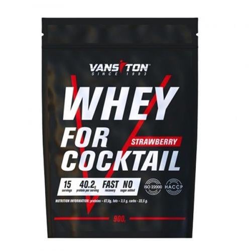 Протеїн Vansiton Whey For Coctail 900 г 15 порцій Strawberry