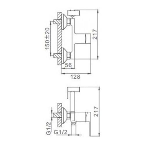 Смеситель для душа Frap F2041 с гигиенической лейкой Хром - фото 2 Смеситель для душа Frap F2041 с гигиенической лейкой Хром - фото 2