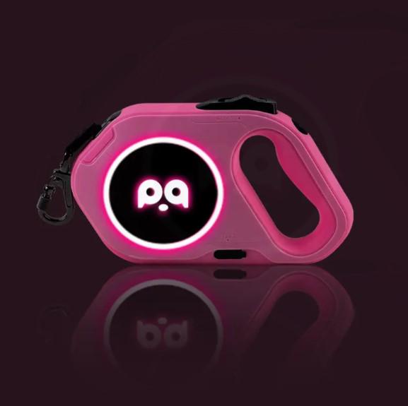 Рулетка повідок з підсвіткою автоматична на USB 5 м Рожевий - фото 3 Рулетка повідок з підсвіткою автоматична на USB 5 м Рожевий - фото 3