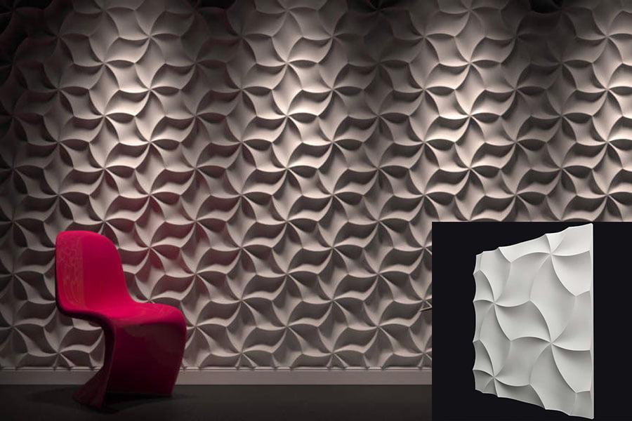 3D-панель гіпсова Орігамі під фарбування 500x500x30 мм Білий (30635431) - фото 3