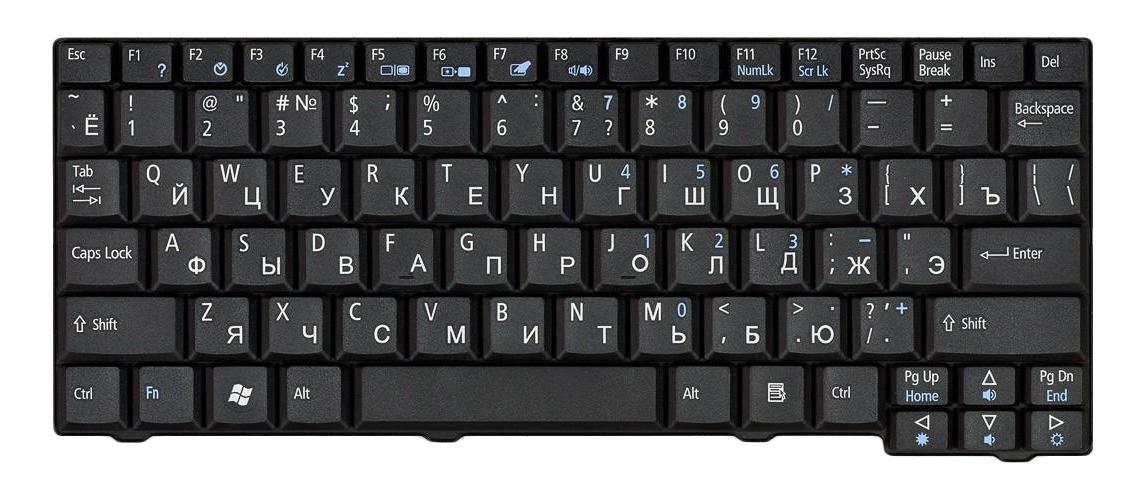 Клавиатура для ноутбука Acer Aspire One ZG5 Black