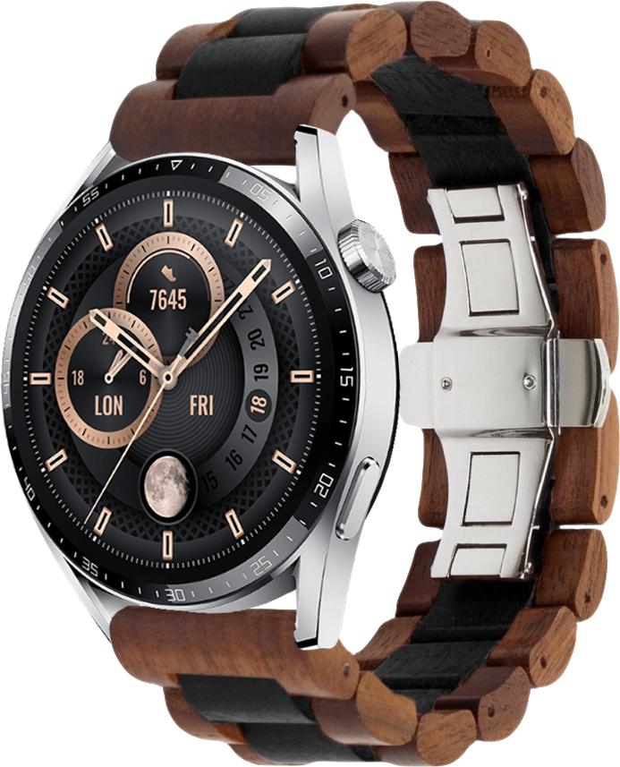 Ремешок деревянный WoodLock для Huawei Watch GT3 46 мм Black/Brown (28692-26)