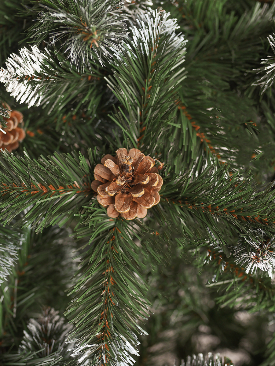 Искусственная елка пушистая со снегом YaLINKA Е18 с шишками из огнеупорного материала 180 см Зеленый (10105513) - фото 2 Искусственная елка пушистая со снегом YaLINKA Е18 с шишками из огнеупорного материала 180 см Зеленый (10105513) - фото 2