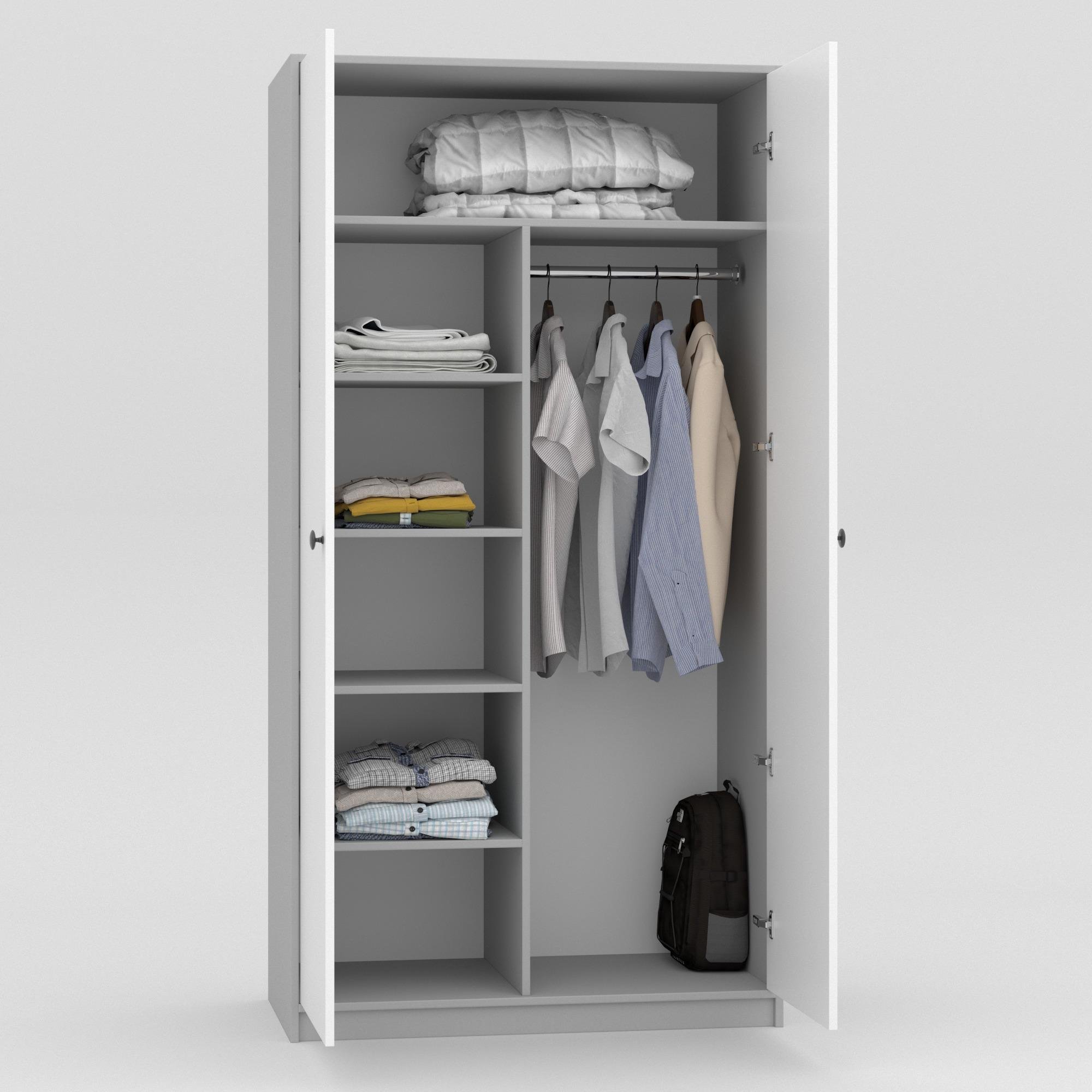 Шкаф для одежды детский 1950х1000х520 мм Серый/Белый - фото 1