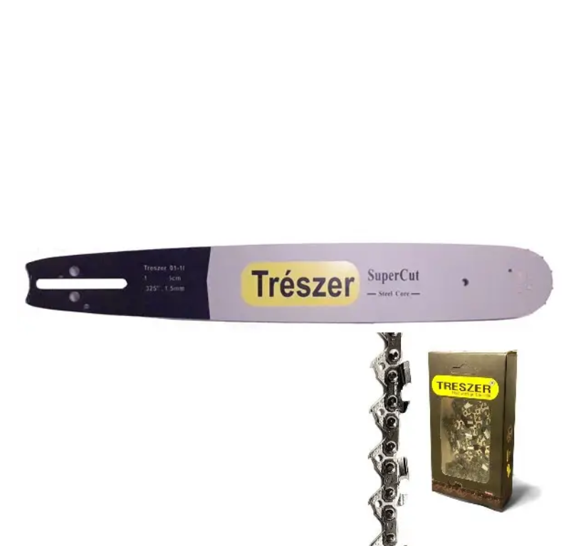 Шина TRESZER 38 см и цепь 64 звена для бензопилы/шаг 0,325" (02-10-062)