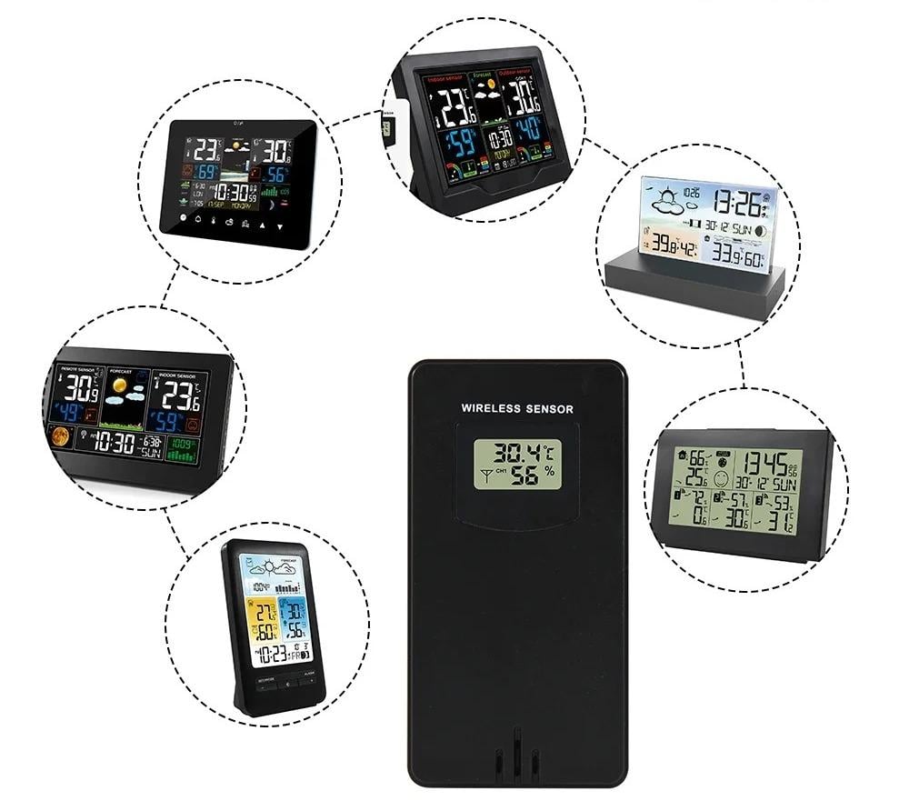 Термометр для метеостанций Fanju 433,92 МГц IP44 Черный (RF3362G) - фото 6 Термометр для метеостанций Fanju 433,92 МГц IP44 Черный (RF3362G) - фото 6