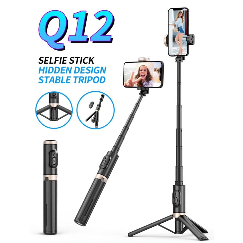 Селфі-монопод Q12 Bluetooth Tripod 0,723 мм Black - фото 10