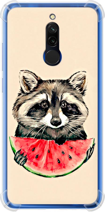 Чехол на Xiaomi Redmi 8 Енотик с арбузом (4605sp-1806-42517)