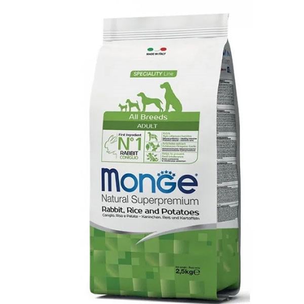 Корм для дорослих собак Monge Dog All breeds кролик/рис та картопля 2,5 кг (27260386)