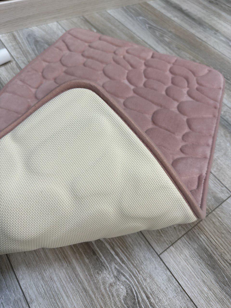 Коврик для ванной Stone Premium Memory Foam 80х50 см Розовый (KS0011) - фото 2 Коврик для ванной Stone Premium Memory Foam 80х50 см Розовый (KS0011) - фото 2