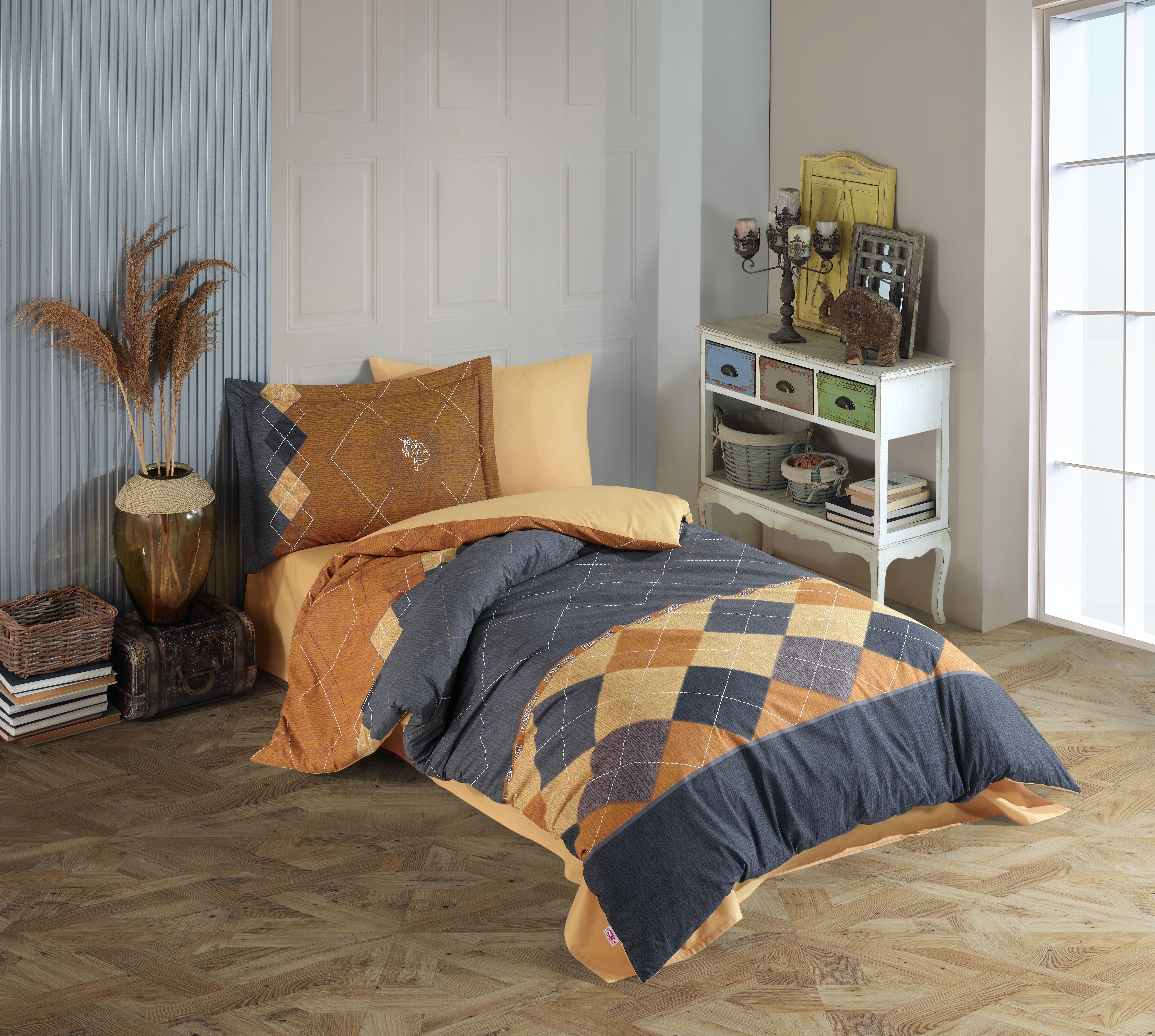 Комплект постільної білизни Hobby Poplin Carilla 160х220 см Жовтий (8698499166509)