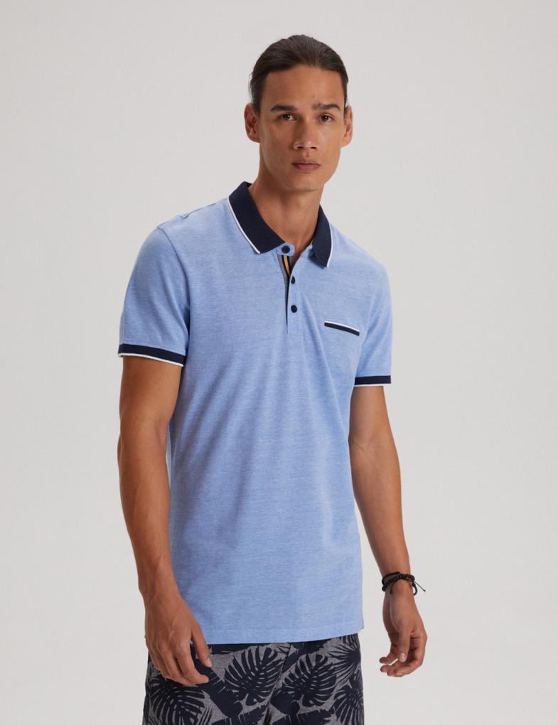 Футболка мужская поло Diverse FOID M Голубой меланж (5902598853882)