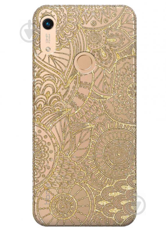Прозрачный силиконовый чехол iSwag для Huawei Y6s (2019) с рисунком - Золотая мандала (M1204)
