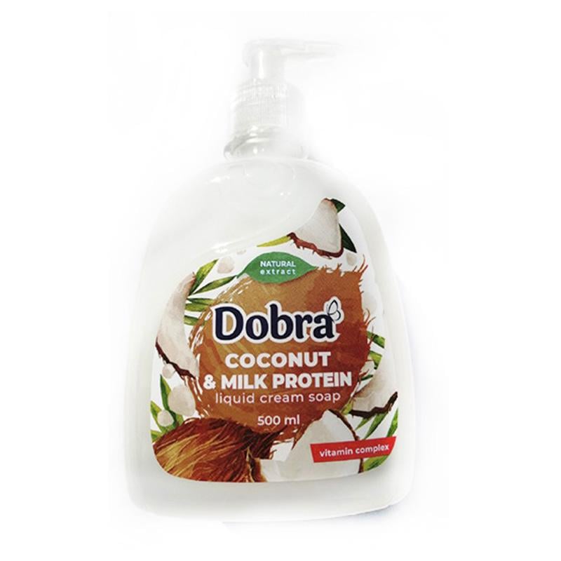 Крем-мыло туалетное жидкое Dobra Кокос и Молочный протеин 500 мл (055009)