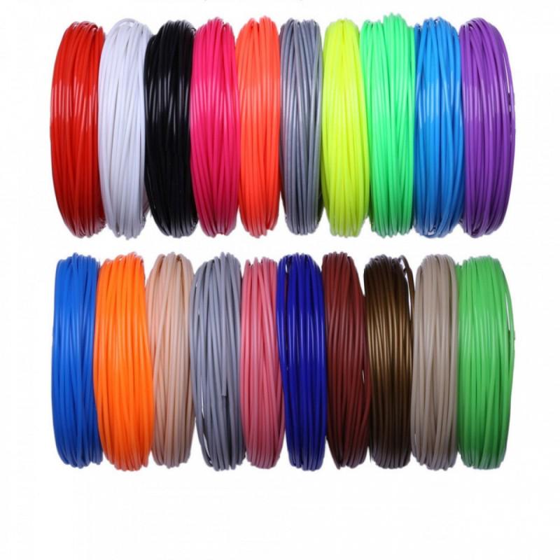 Набор PLA пластика для 3D ручки 20 цветов по 10 метров 1,75 мм (3-2024)