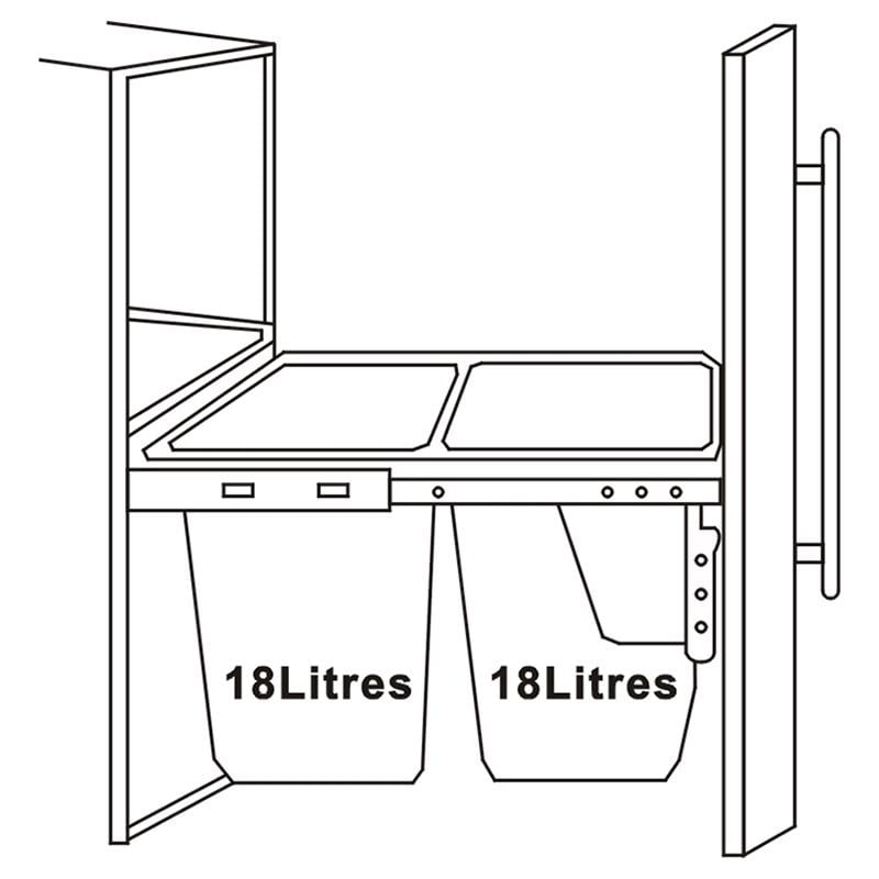 Урна висувна подвійна Muller 2х18 л Білий - фото 7