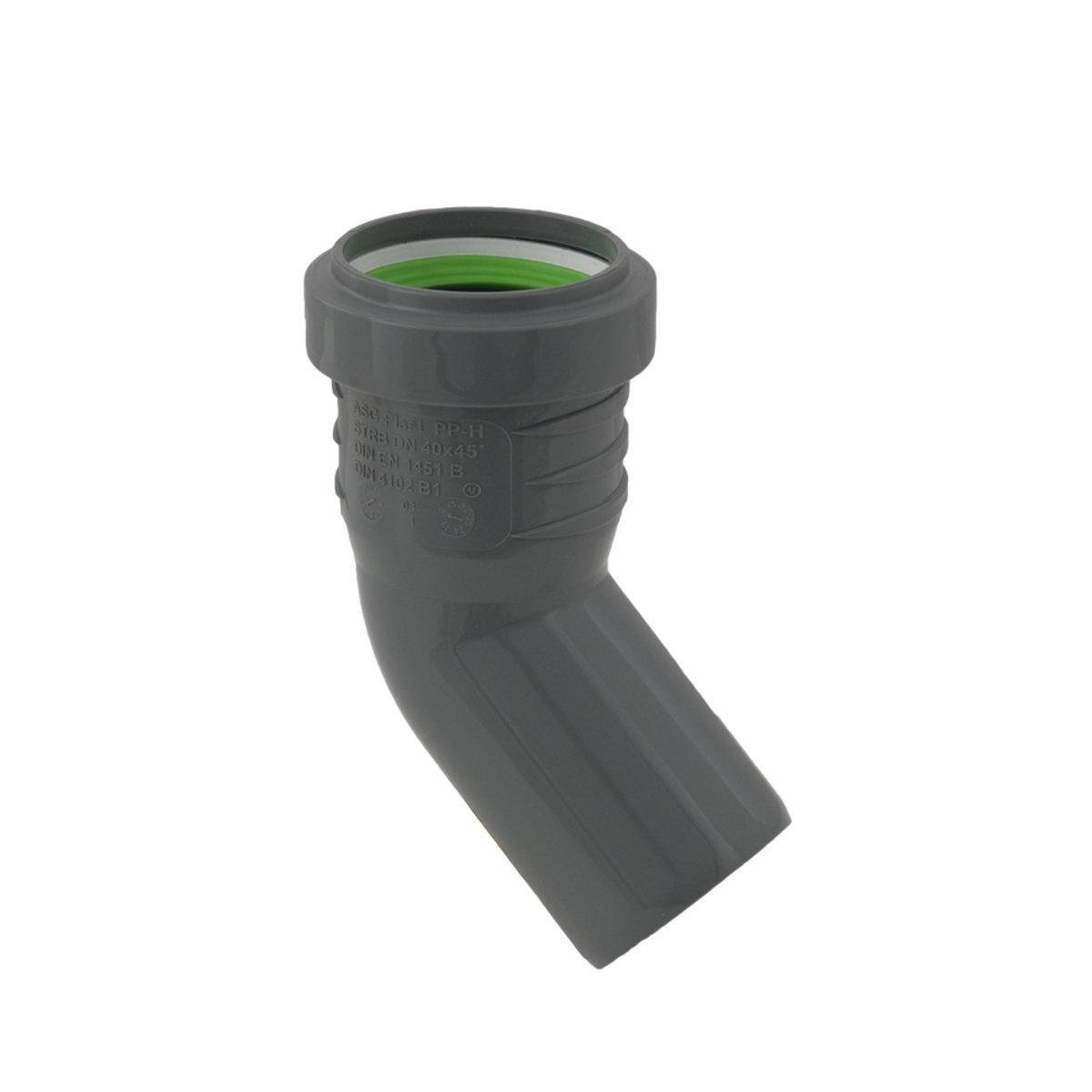 Колено канализационное ASG HTR Ф 40x45° (25194436)