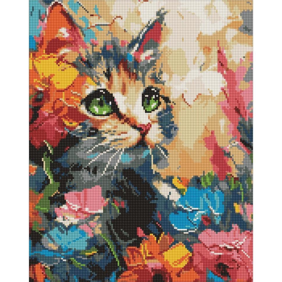 Алмазная мозаика Ideyka Пушистый котик 40x50 см (AMO7994)