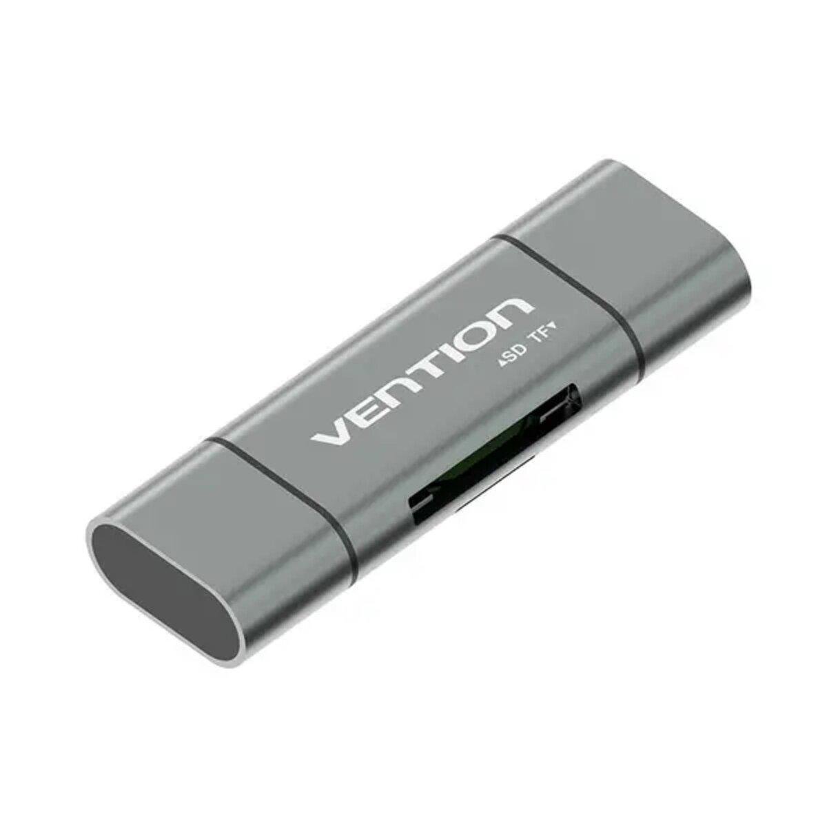 Картридер Vention USB3.0 Multi-Function Card Reader USB 3.0 A Micro USB-B Type-C to SD TF Metal Type Grey (CCHH0)