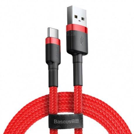 Кабель BASEUS Cafule Cable USB для Type-C 3A 1 м Red (CATKLF-B09)
