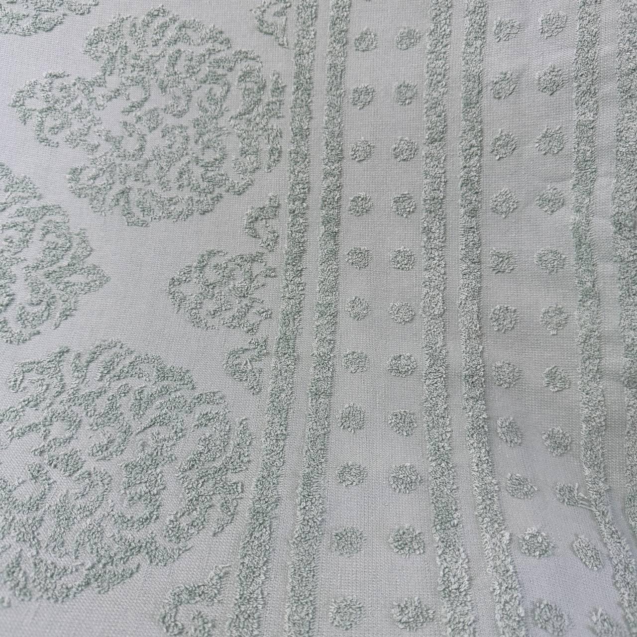 Простыня жаккардовая махровая GM TEXTILE 400 г/м2 150x200 см Светло-серый с бирюзовым (p-400G-150x200-lgrey-m) - фото 5