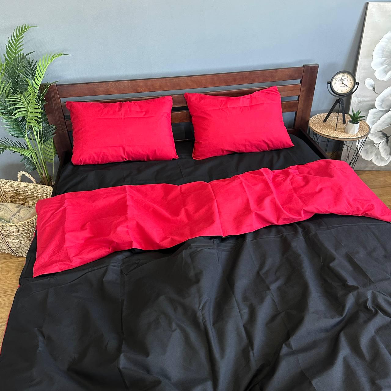 Комплект постільної білизни Однотонна бавовняний полуторний 150х220/70х70 см Чорний (26557600) - фото 3 Комплект постільної білизни Однотонна бавовняний полуторний 150х220/70х70 см Чорний (26557600) - фото 3