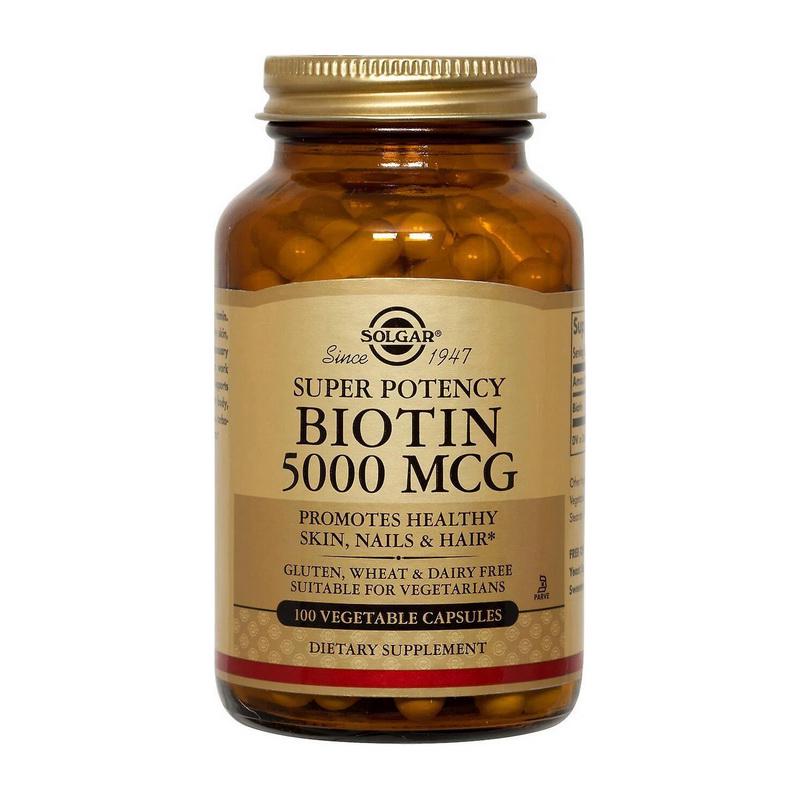 Биотин 5000 мкг Solgar Biotin 5000 mcg 100 veg caps`