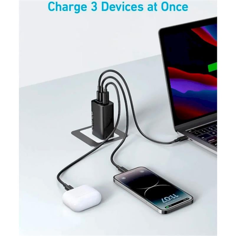 Зарядний пристрій Anker PowerPort 336 USB-Cx2/USB-A 67 Вт Black (A2674G11) - фото 2