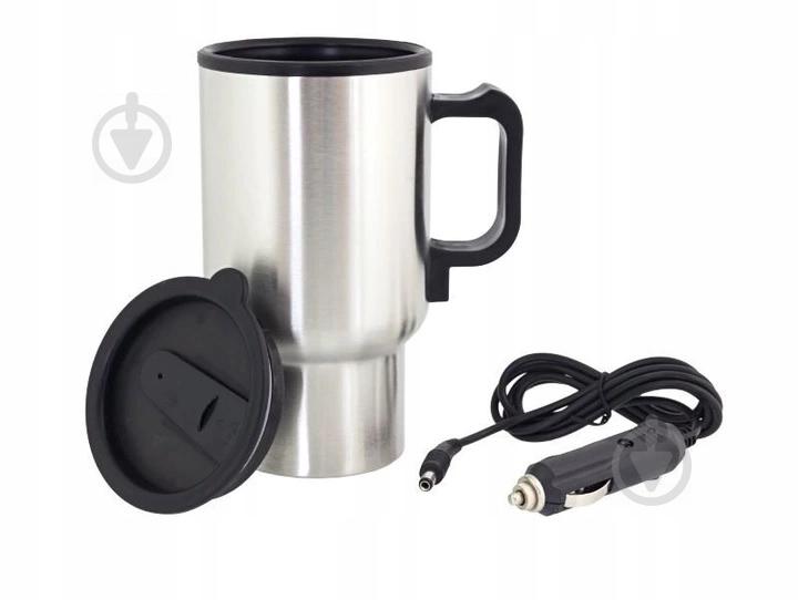 Автомобильная термочашка Electric Mug с подогревом 400 мл Серебристый (EM535)