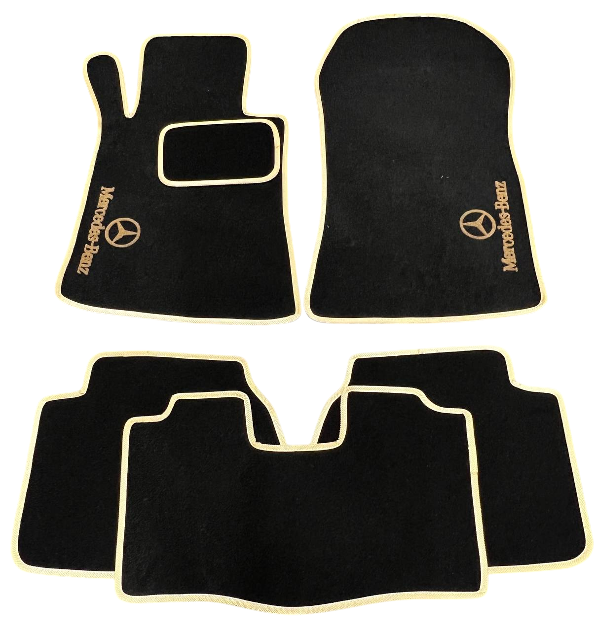 Коврики в салон ворсовые для Mercedes E210 1995-2002 5 шт. Черный (27326782)