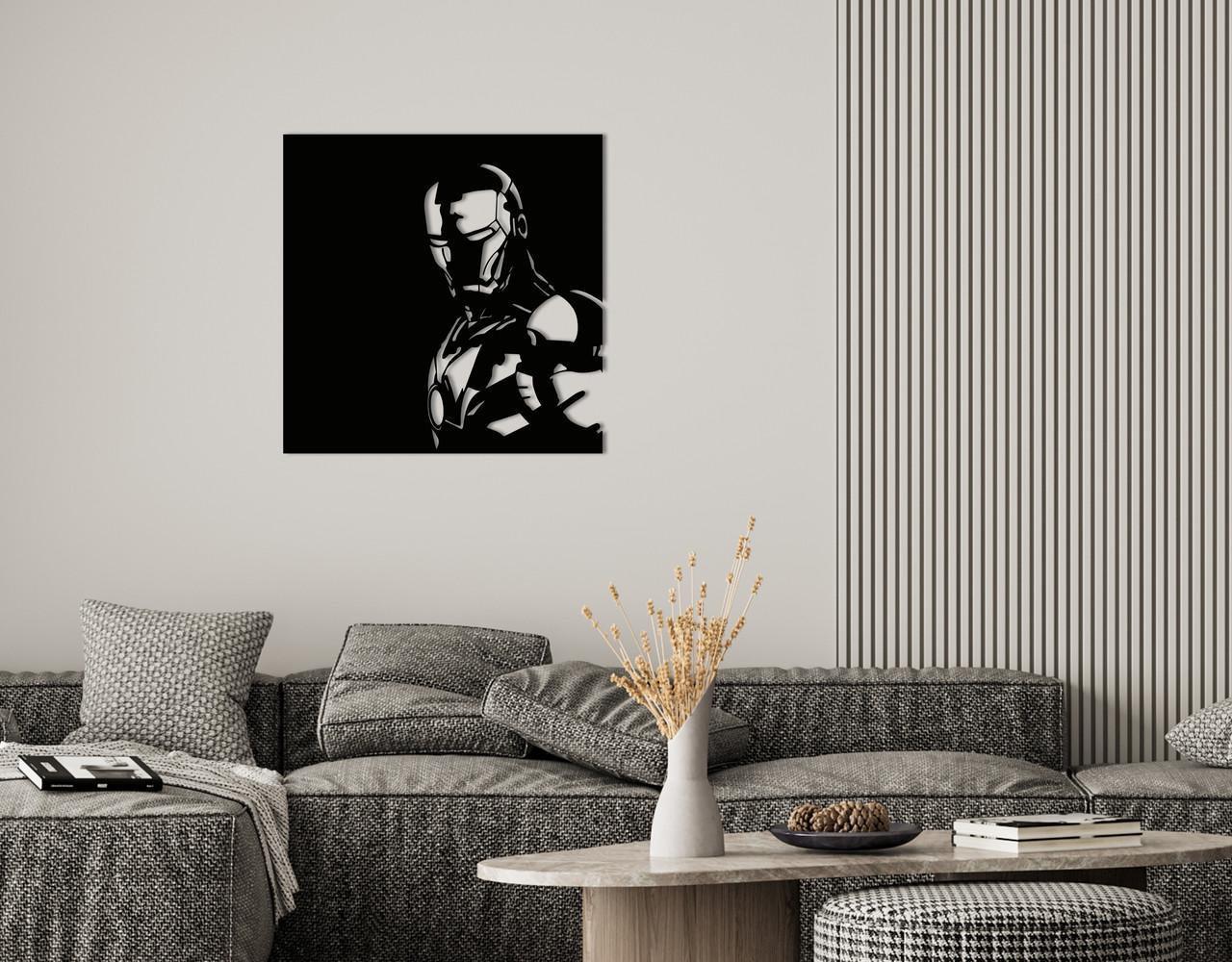 Декоративное панно на стену Upwood Decor Iron Man 60х60 см Black (1516364561)