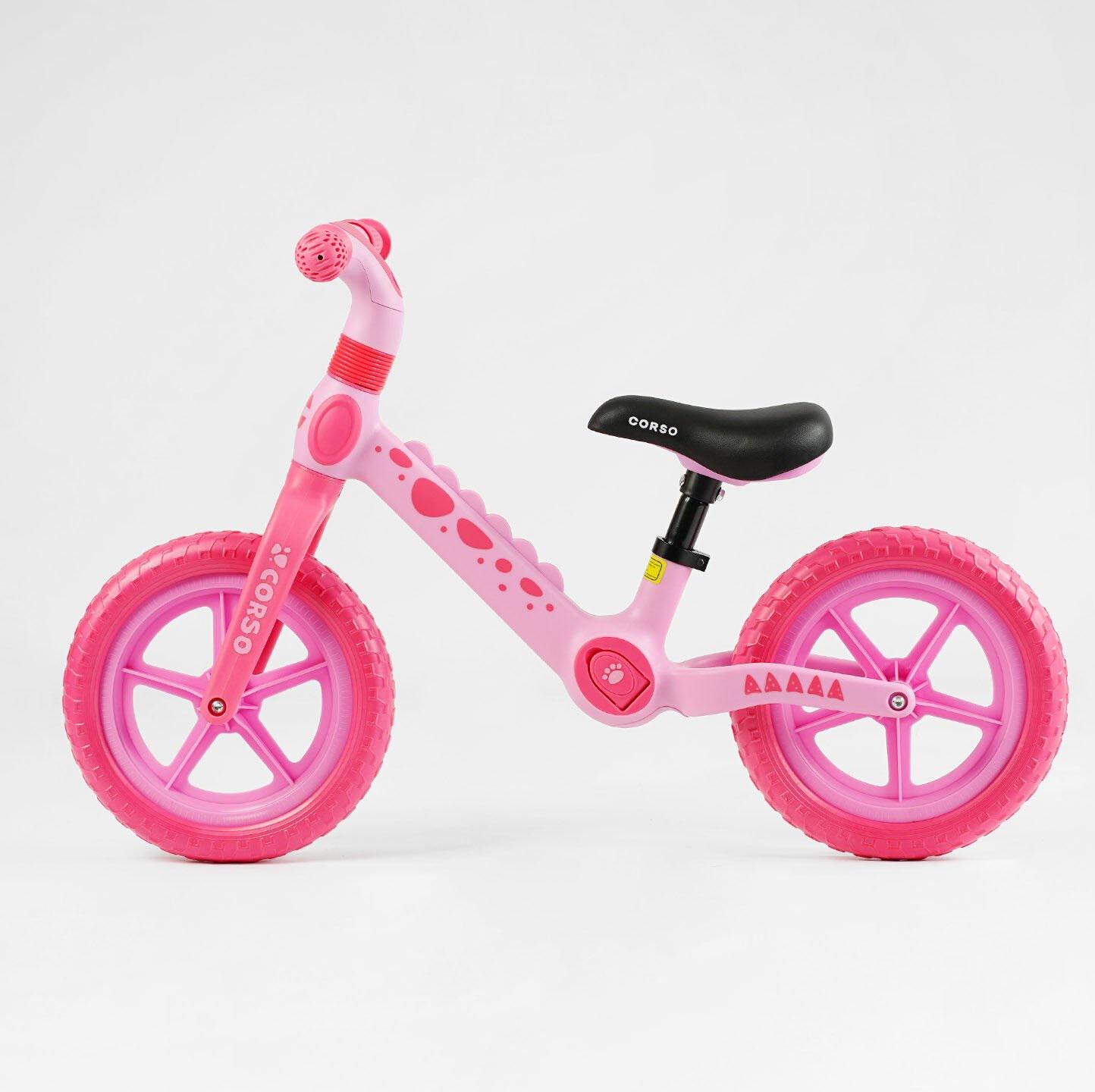 Беговел беговел Corso нейлоновая рама и вилка колеса EVA 12" Розовый (24381719) - фото 4
