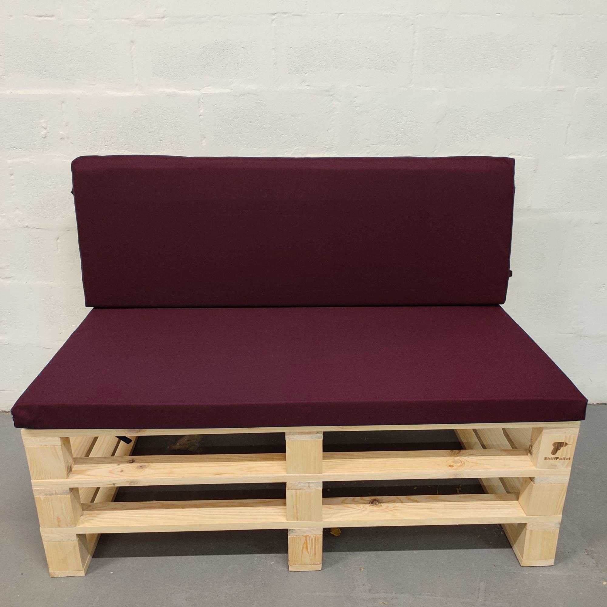 Комплект водоотталкивающих подушек для паллет-дивана eGarden оксфорд 120x60x5/120x40x5 см Бордовый (5699) - фото 2
