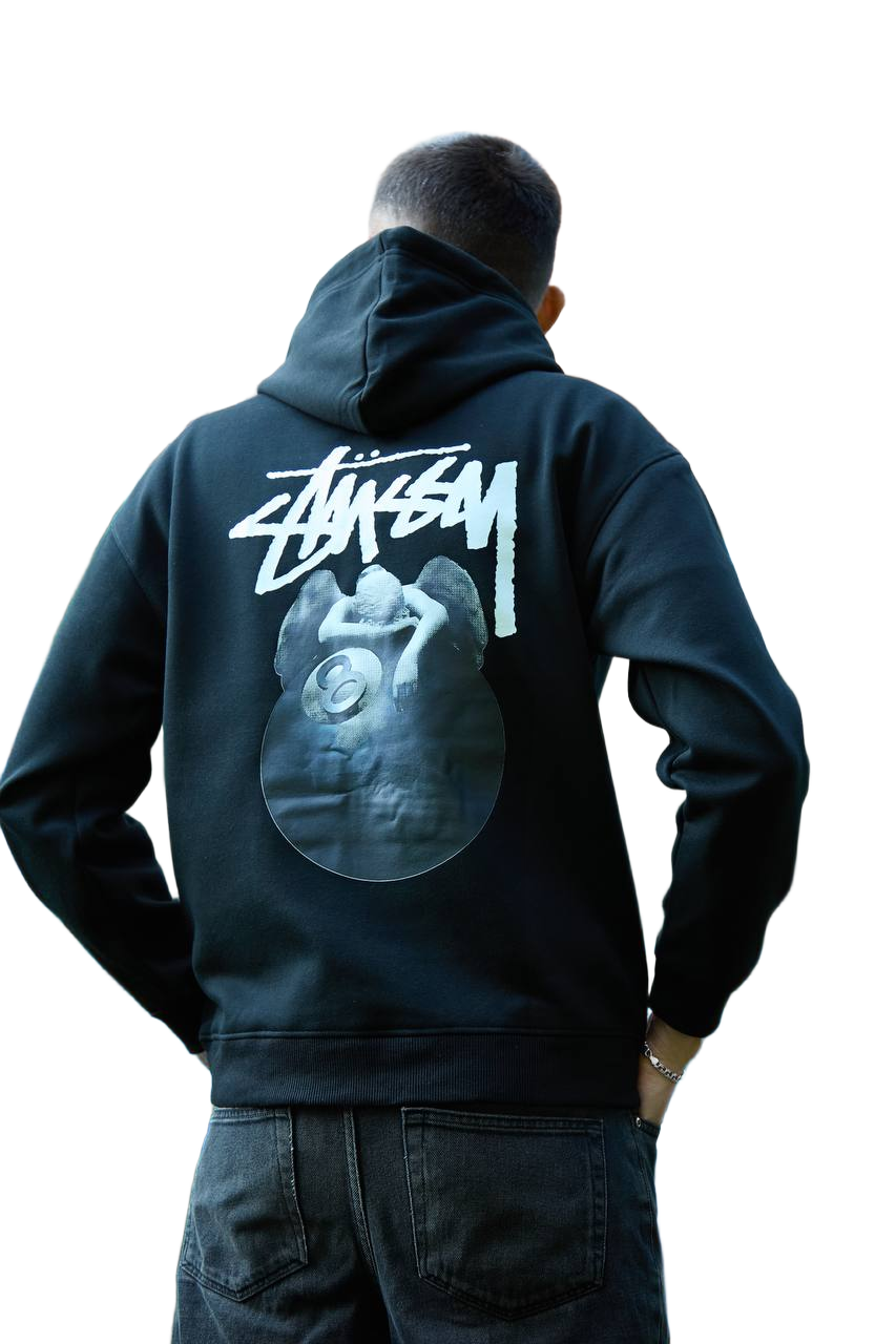 Худи мужское Stussy S/M/L/XL Черный/Белый