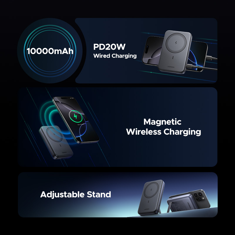 Повербанк магнитный UGREEN PB562 10000 mAh 20W (2000193) - фото 9 Повербанк магнитный UGREEN PB562 10000 mAh 20W (2000193) - фото 9