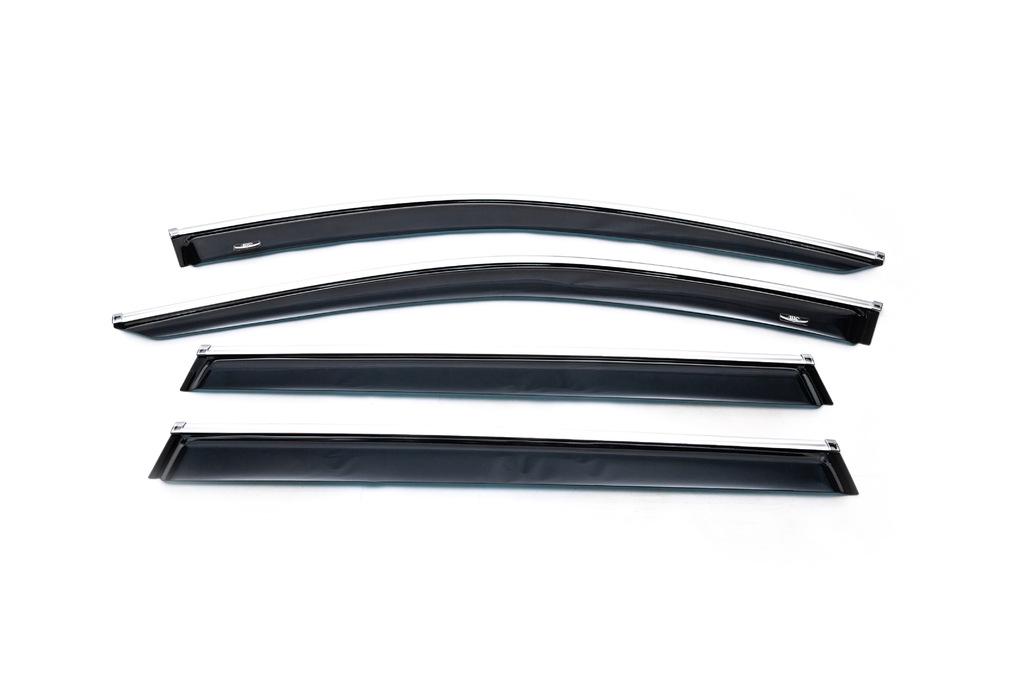 Ветровики с хром молдингом Variant HIC для Volkswagen Passat B8 2015-2023 гг. поликарбонат Черный