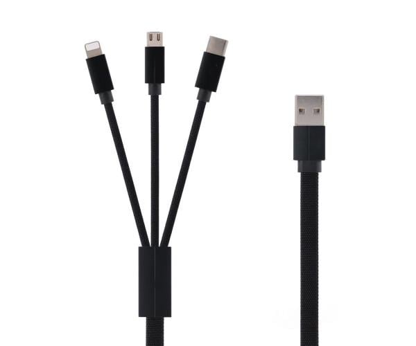 USB-кабель Remax RC-094th 3in1 USB to Lightning / Type-C / MicroUSB, Black