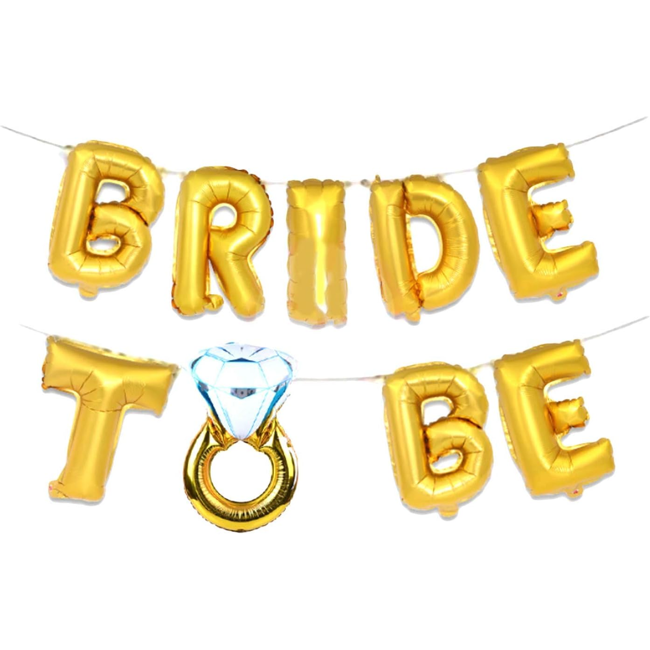 Буквы фольгированные BRIDE TO BE с колечком 40 см (29000555)