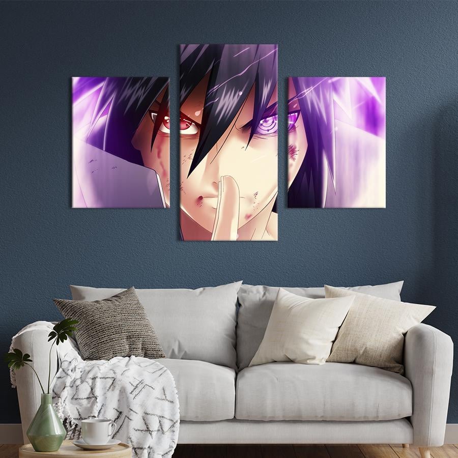 Картина для інтер'єру Саске Учіха - персонаж аніме Наруто 96x60 см (732-32)
