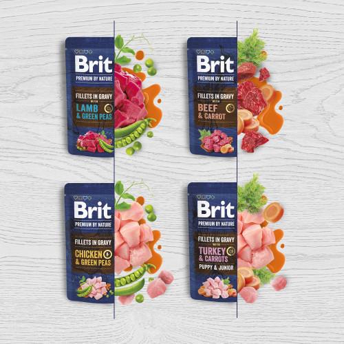 Корм вологий Brit Premium Fillets in Gravy Chicken & Green Peas філе в соусі 85 г - фото 4 Корм вологий Brit Premium Fillets in Gravy Chicken & Green Peas філе в соусі 85 г - фото 4