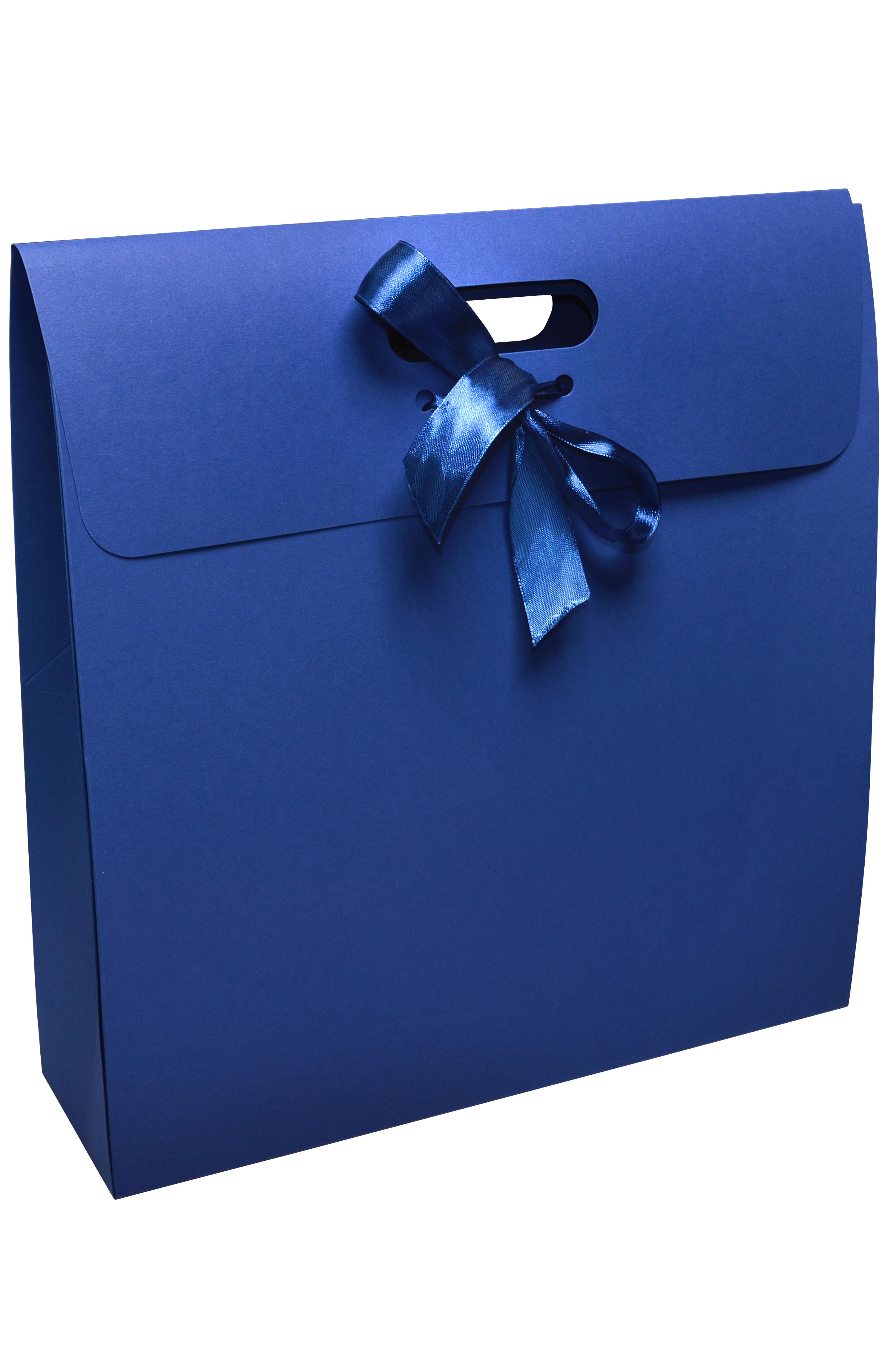 Подарочная коробка с бантом 35х10х35 см Синий (409919154) - фото 1 Подарочная коробка с бантом 35х10х35 см Синий (409919154) - фото 1
