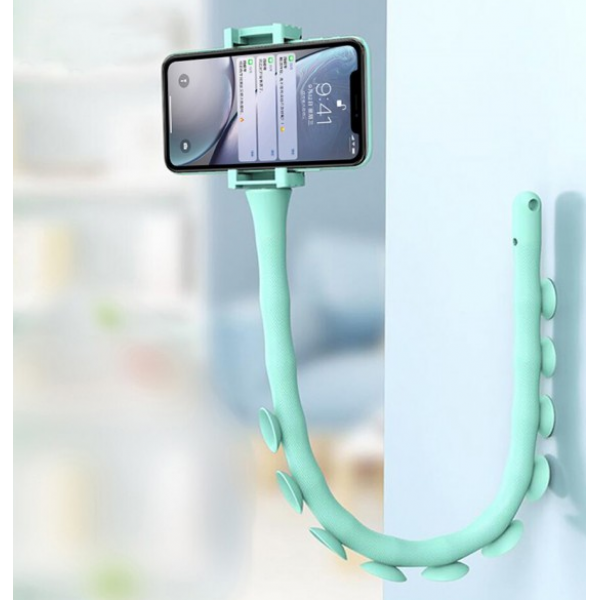 Гнучкий універсальний тримач для телефону із присосками Cute Worm Lazy Holder Блакитний